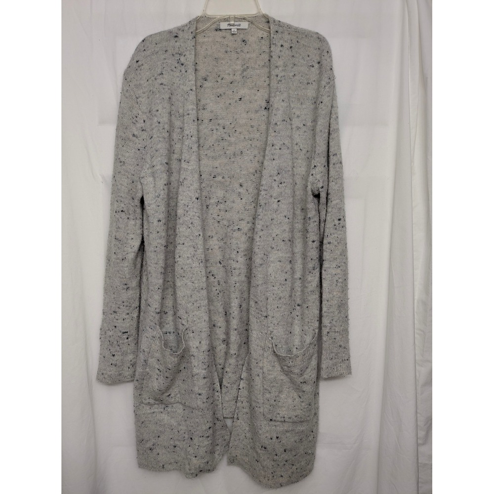 Madewell Grey Donegal Flecked Open Front Cardigan Sweater K5778 Small